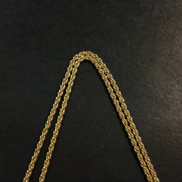 AUTH Christian Dior CD Logo Tone Pendant Necklace Gold - Picture 3 of 6